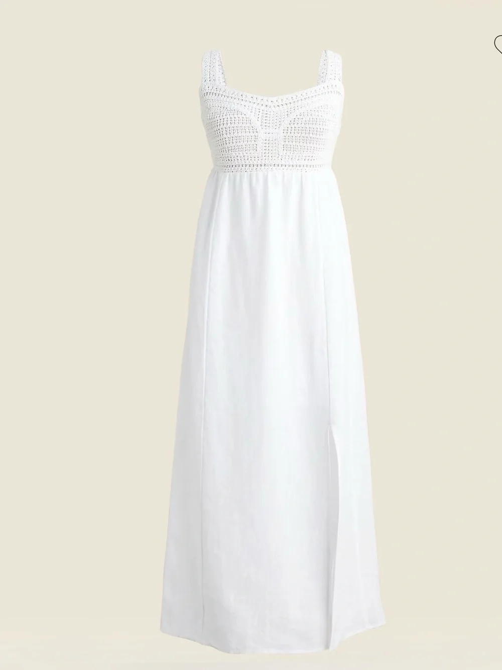 J. Crew White Crochet-Bodice Maxi Coverup
